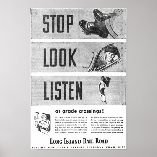 Long Island Railroad Safety Poster (Voorkant)