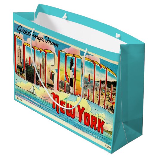 Long Island Retro Large Gift Bag Groot Cadeauzakje (Achterkant Gekanteld)