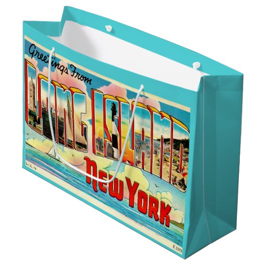 Long Island Retro Large Gift Bag Groot Cadeauzakje (Voorkant Gekanteld)