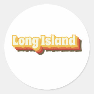 Long Island Retro  tekst Ronde Sticker