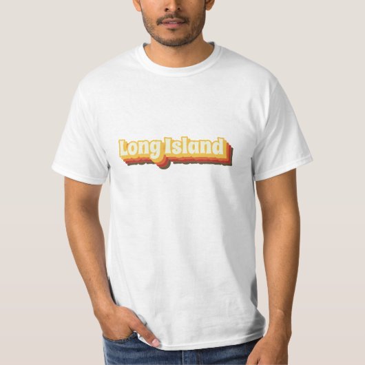 Long Island Retro tekst T-shirt (Voorkant)