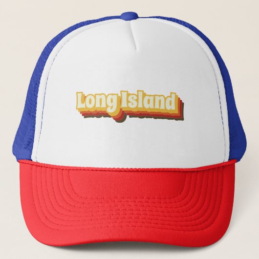 Long Island Retro tekst Trucker Pet (Voorkant)