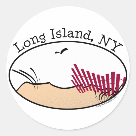Long Island Ronde Sticker (Voorkant)