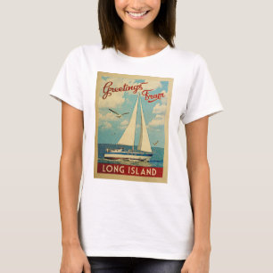 Long Island Sailboot Vintage Travel New York T-shirt
