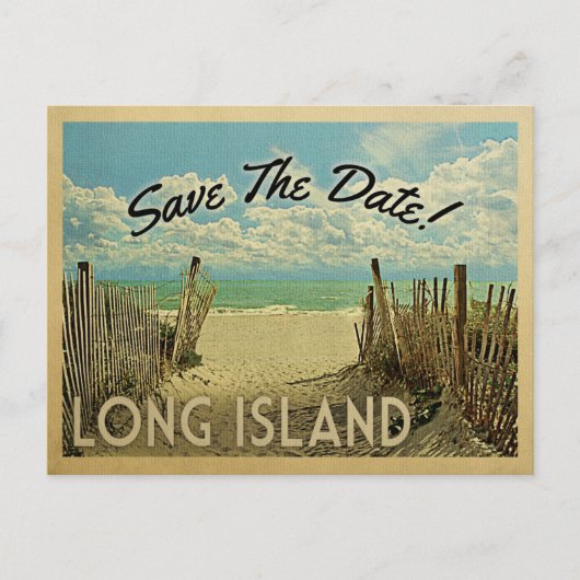 Long Island Save the Date  Beach Nautical Aankondigingskaart (Voorkant)