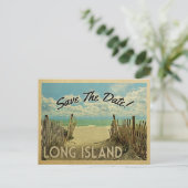 Long Island Save the Date  Beach Nautical Aankondigingskaart (Staand voorkant)