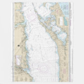 Long Island Sound Oostelijk deel nautische kaart Fleece Deken (Voorkant)