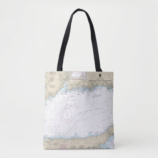 Long Island Sound Oostelijk deel nautische kaart Tote Bag (Voorkant)