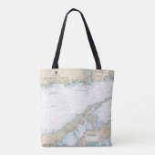 Long Island Sound Oostelijk deel nautische kaart Tote Bag (Achterkant)