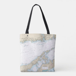 Long Island Sound Oostelijk deel nautische kaart Tote Bag