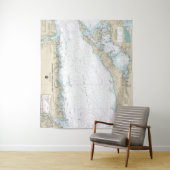 Long Island Sound Oostelijk deel nautische kaart Wandkleed (In situ)