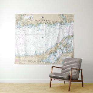 Long Island Sound Oostelijk deel nautische kaart Wandkleed