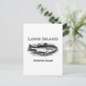 Long Island  Striped Bass Logo Briefkaart (Staand voorkant)