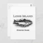 Long Island  Striped Bass Logo Briefkaart (Voorkant / Achterkant)