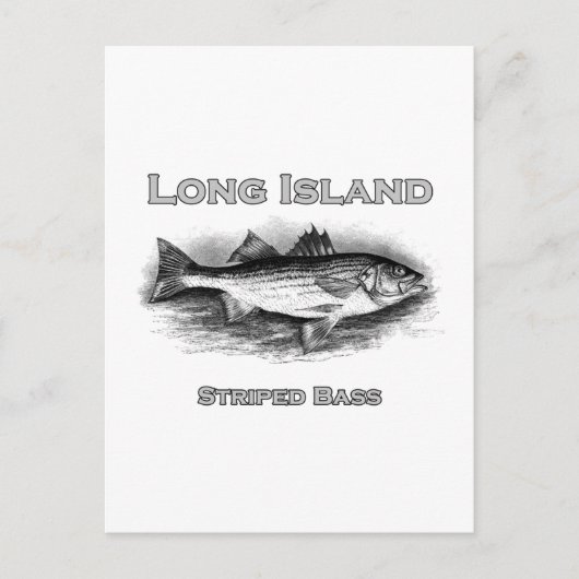Long Island  Striped Bass Logo Briefkaart (Voorkant)
