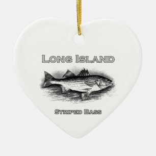 Long Island  Striped Bass Logo Keramisch Ornament
