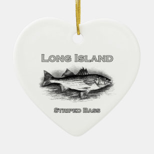 Long Island  Striped Bass Logo Keramisch Ornament