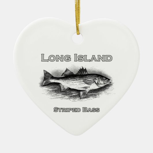 Long Island  Striped Bass Logo Keramisch Ornament (Voorkant)