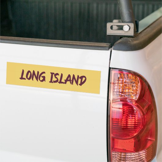 Long Island Text Base Design on Yellow Background Bumpersticker (Op Truck)