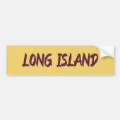 Long Island Text Base Design on Yellow Background Bumpersticker (Voorkant)