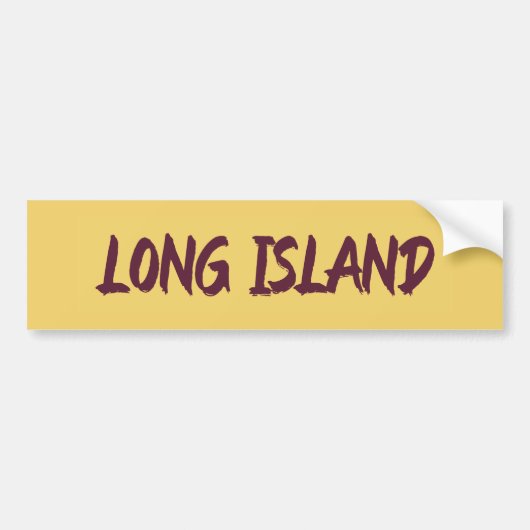 Long Island Text Base Design on Yellow Background Bumpersticker (Voorkant)