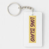 Long Island Text Base Design on Yellow Background Sleutelhanger (Voorkant)