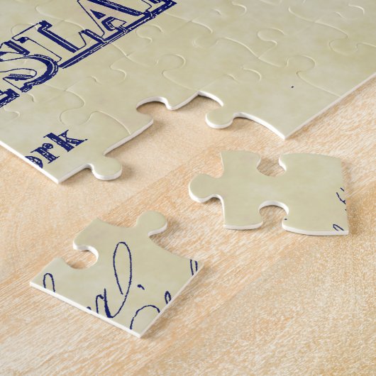 Long Island The Hampton Map Distress Legpuzzel (Zijkant)