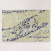 Long Island The Hampton Map Distress Legpuzzel (Horizontaal)
