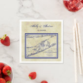 Long Island The Hampton Map Distress Wedding Servetten (Insitu)