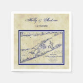 Long Island The Hampton Map Distress Wedding Servetten (Voorkant)