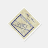 Long Island The Hampton Map Distress Wedding Servetten (Hoek)