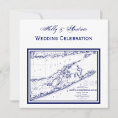 Long Island The Hampton Map SQ Wedding Kaart (Voorkant)