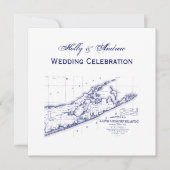 Long Island The Hampton Map SQ Wedding Kaart (Voorkant)