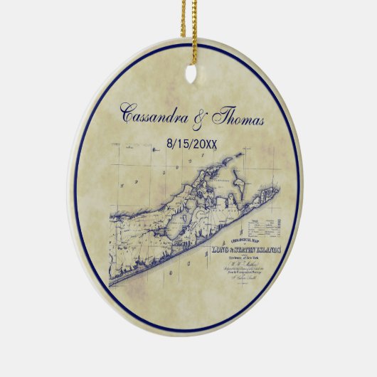 Long Island The Hampton Map VC Tea Sfound Keramisch Ornament (Rechts)