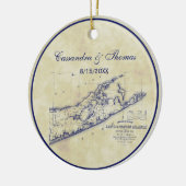 Long Island The Hampton Map VC Tea Sfound Keramisch Ornament (Links)
