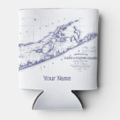 Long Island The Hamptons Kaart VC Blikjeskoeler (Voorkant)