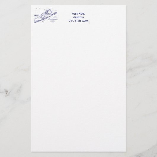 Long Island The Hamptons Map Briefpapier (Voorkant)