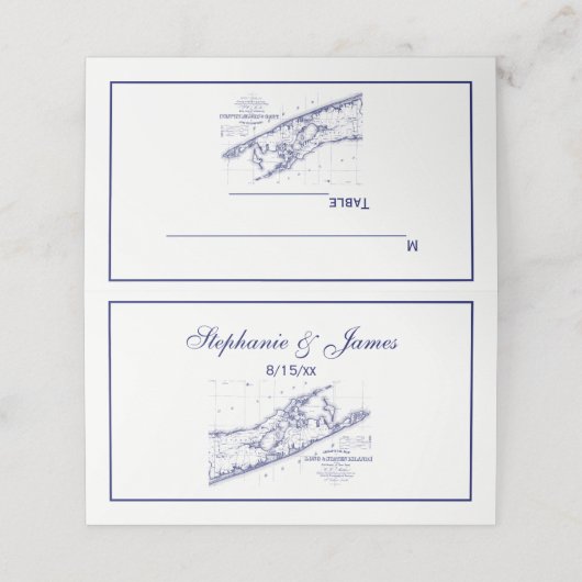 Long Island The Hamptons Map Plaatskaartje (Buitenkant ongevouwen)