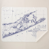 Long Island The Hamptons Map Sherpa Deken (Voorkant (horizontaal))