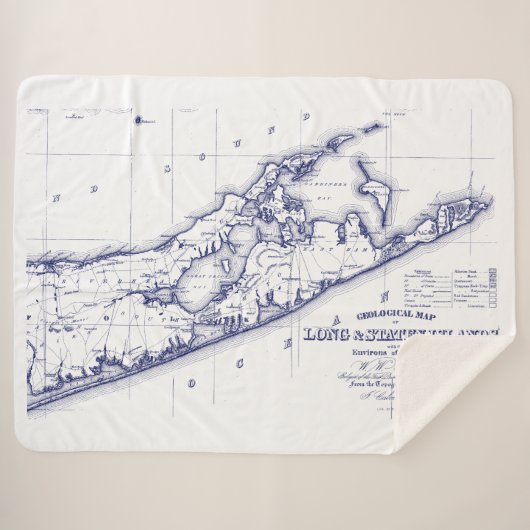Long Island The Hamptons Map Sherpa Deken (Voorkant (horizontaal))