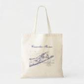 Long Island The Hamptons Map Tote Bag (Voorkant)