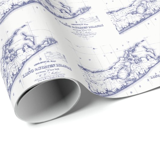 Long Island The Hamptons Map VC 2 Cadeaupapier (Rol Hoek)