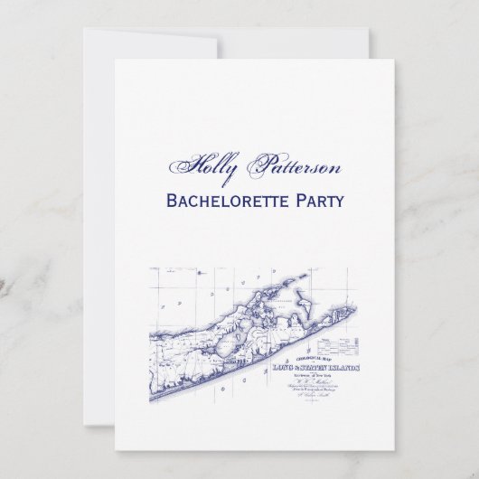 Long Island The Hamptons Map VC Bachelorette Party Kaart (Voorkant)