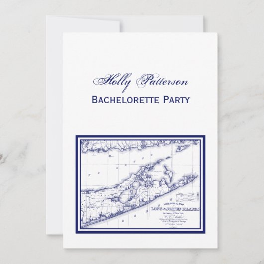 Long Island The Hamptons Map VC Bachelorette Party Kaart (Voorkant)