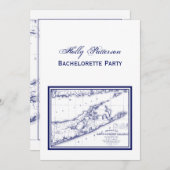 Long Island The Hamptons Map VC Bachelorette Party Kaart (Voorkant / Achterkant)