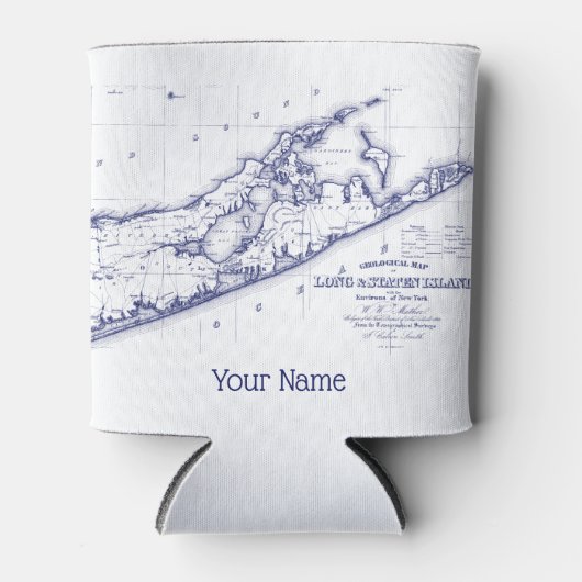 Long Island The Hamptons Map VC Blikjeskoeler (Voorkant)