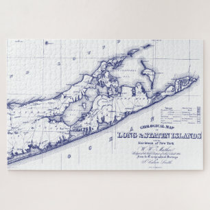 Long Island The Hamptons Map VC Canvas Print Legpuzzel