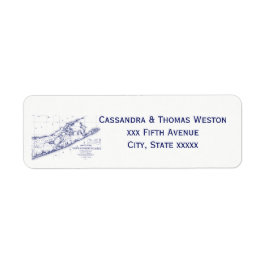 Long Island The Hamptons Map VC Etiket