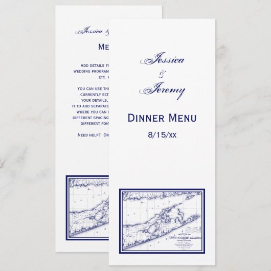 Long Island The Hamptons Map VC Kaart (Voorkant / Achterkant)