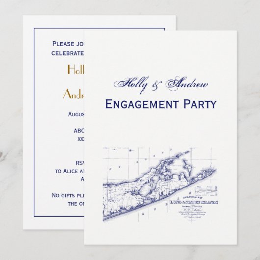 Long Island The Hamptons Map VC Kaart (Voorkant / Achterkant)